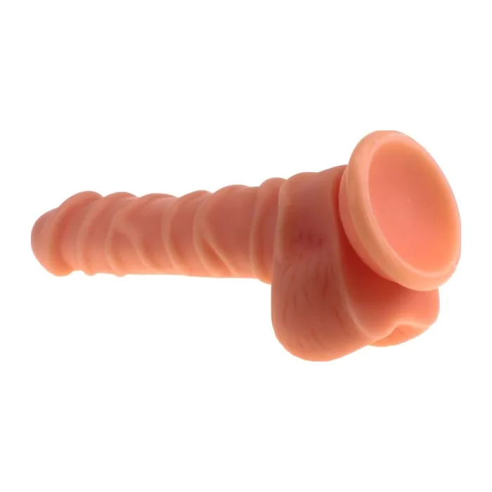 Dildos | X-MEN Realistic Dildo Ridged Shaft w Balls Flesh