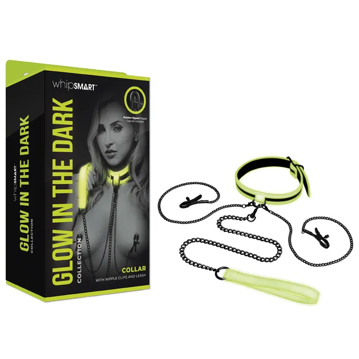 Female Sex Toys WhipSmart WhipSmart Glow In The Dark Collar with Nipple Clips Leashws1050 Female Sex Toys WhipSmart WhipSmart Glow In The Dark Collar with Nipple Clips Leashws1050