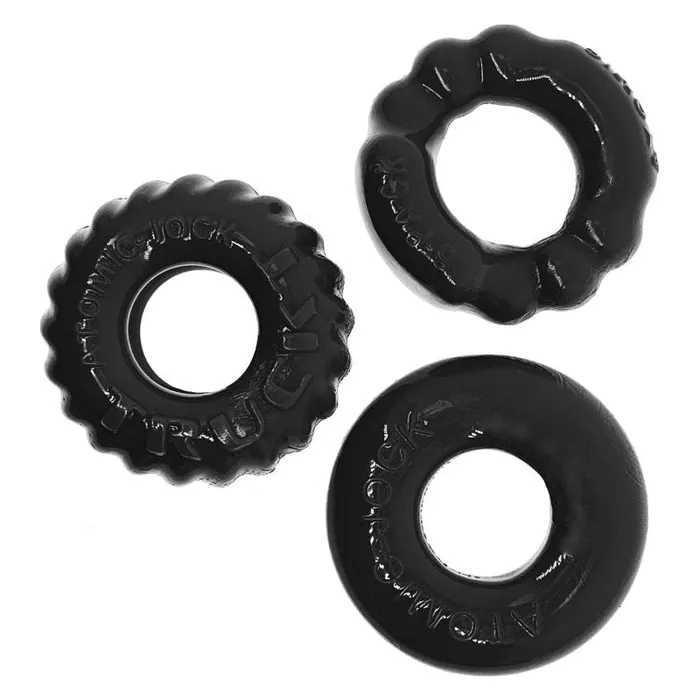 OxBalls Anal Bonemaker 3 Pc Cockring Set Black