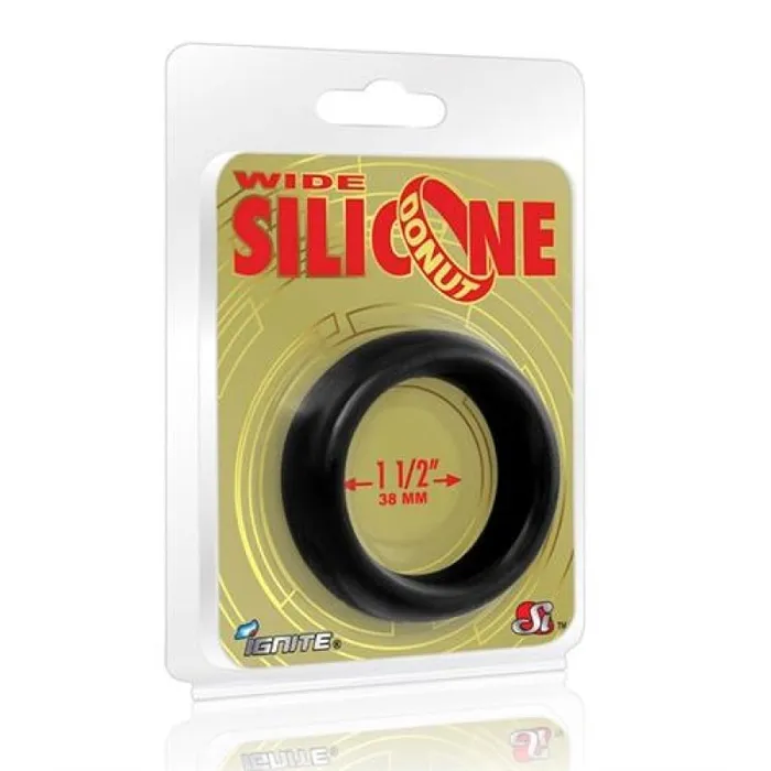 SI Novelties Anal Wide Silicone Donut Black 15Inch Diameter