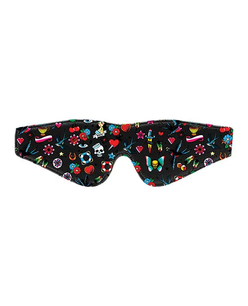 Anal Shots America LLC Shots Ouch Old School Tattoo Style Printed Eye Mask Black Anal Shots America LLC Shots Ouch Old School Tattoo Style Printed Eye Mask Black