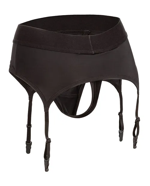 Boundless Thong W Garter Lxl Harness Black California Exotic Novelties Anal