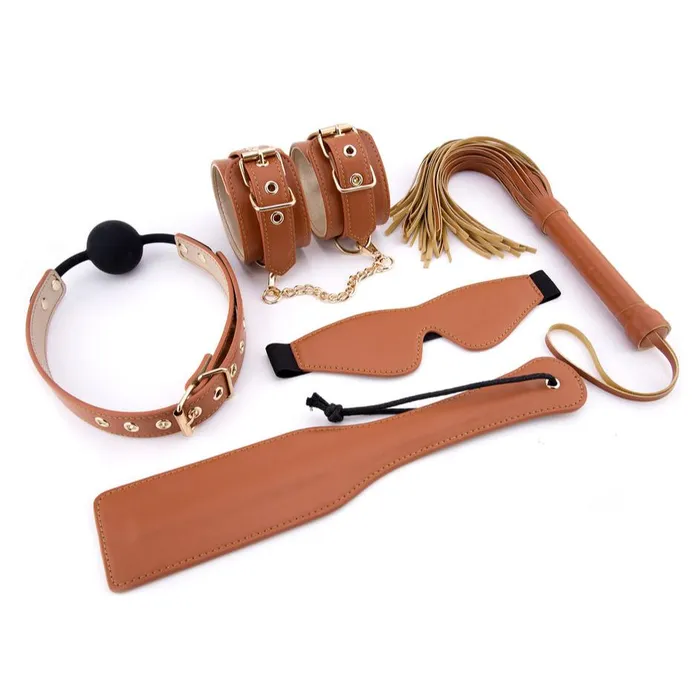 Male Sex Toys Dream Toys Blaze Elite BDSM Set Vegan Leather Cognac 5 Pieces Male Sex Toys Dream Toys Blaze Elite BDSM Set Vegan Leather Cognac 5 Pieces