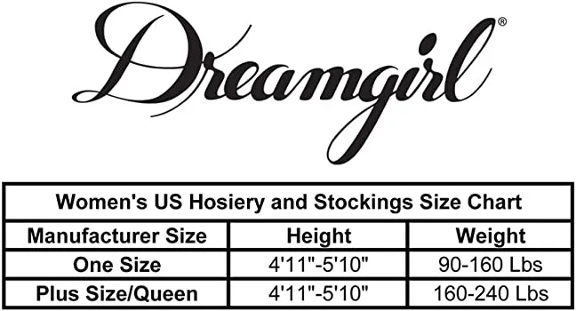 Dreamgirl International Lingerie Bodystockings Playsuits Catsuit Teddy Bodystocking with Attached Garters and Stockings