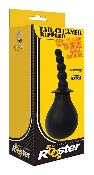 Rooster Tail Cleaner Rippled Black CURVE NOVELTIES Anal