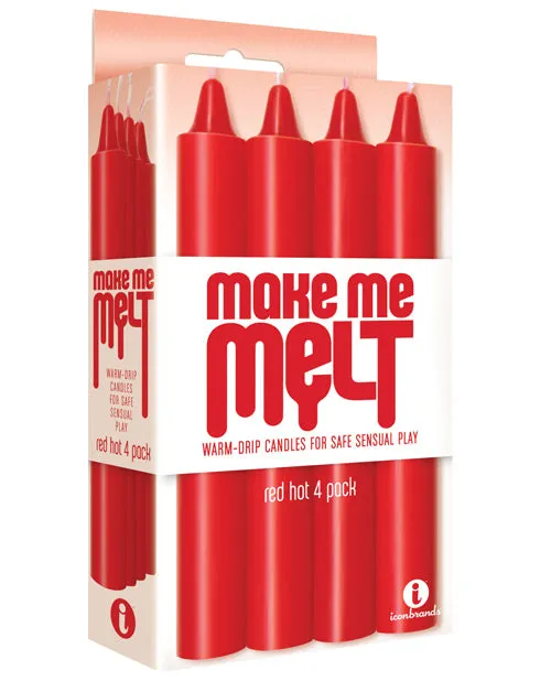 Vibrators The 9s Make Me Melt Sensual WarmDrip Candles 4pk Red Icon Brands