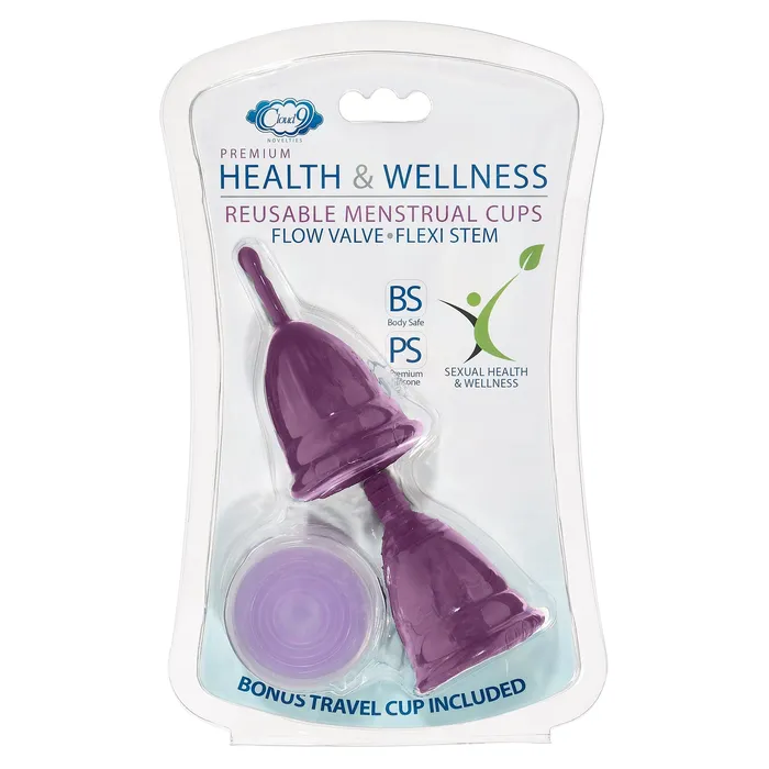 Anal Cloud 9 Novelties Health and Wellness Reusable Menstrual Cups Set Of 3
