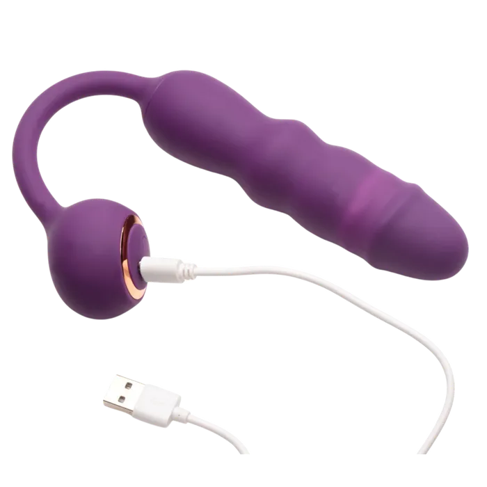 Inmi Thrust Thumper Rechargeable Silicone Vibrator with Remote Control Purple XR Brands Female Sex Toys