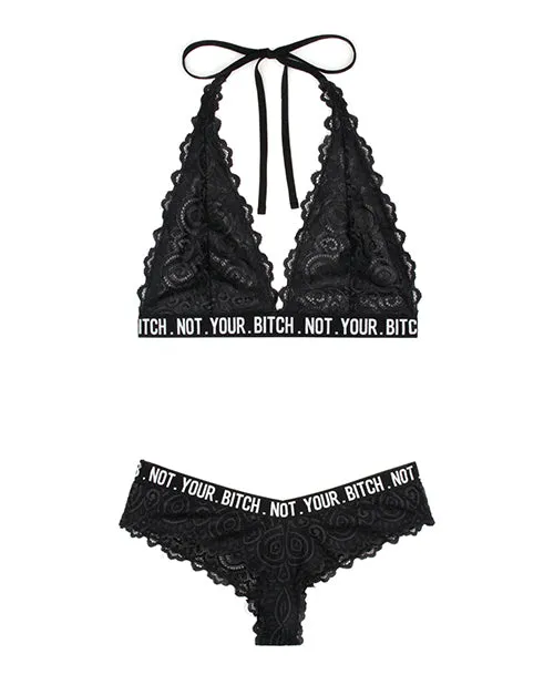 Vibes Not Your Bitch Lace Bralette Panty Set Fantasy Lingerie Female Sex Toys